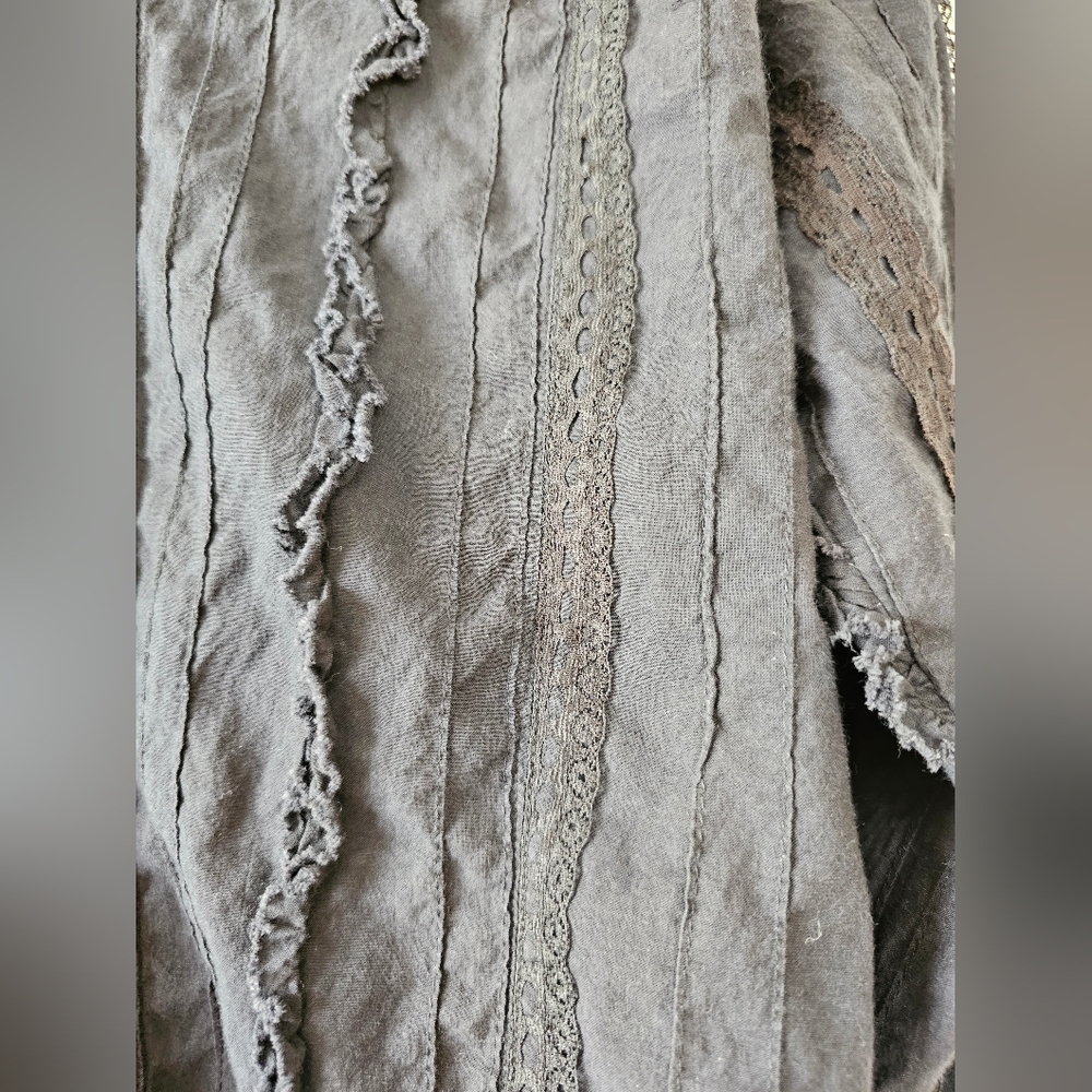 Scully Black Lace Button Down - image 3